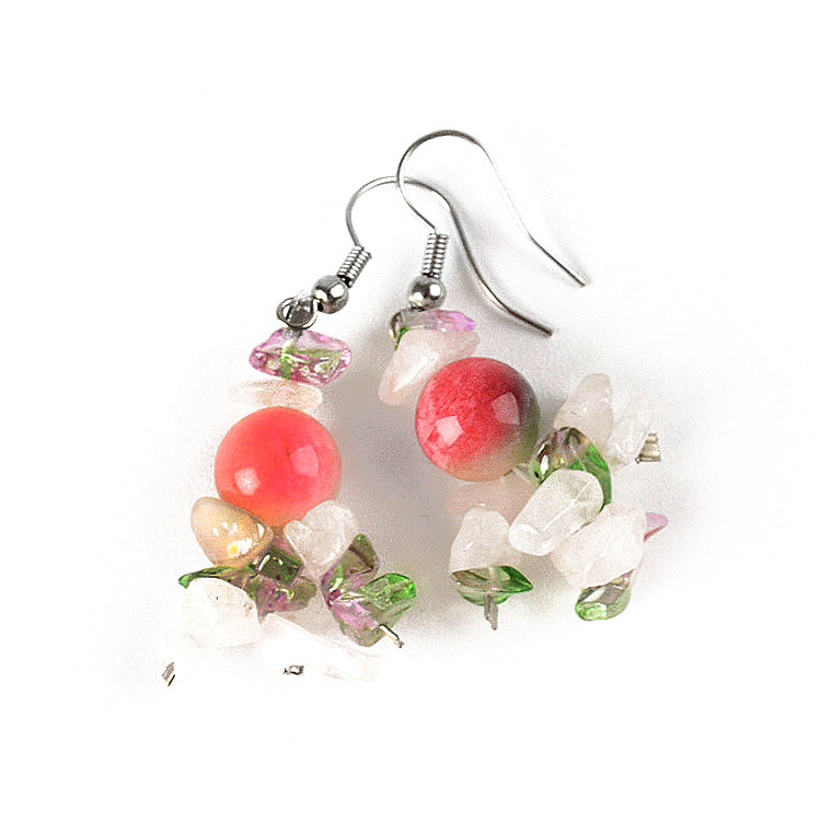 Watermelon Tourmaline Necklace and Earrings Set