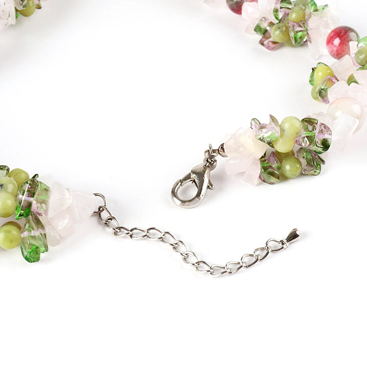 Watermelon Tourmaline Necklace and Earrings Set