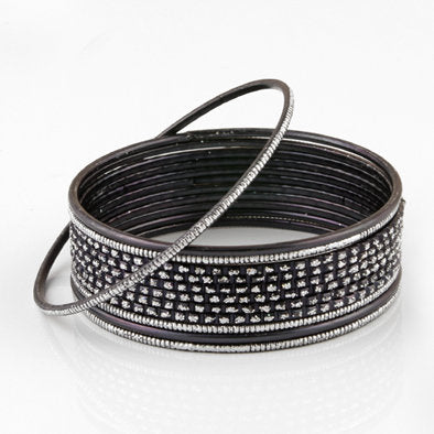 Black Fashion Bangle Bracelet Set