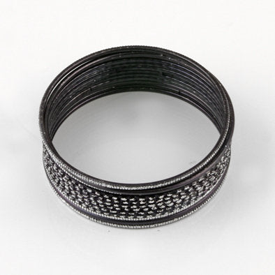 Black Fashion Bangle Bracelet Set