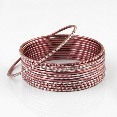 Light Pink Fashion Bangle Bracelet Set