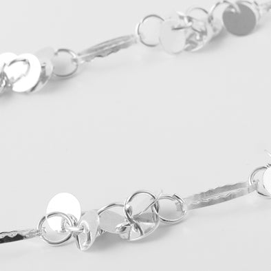 Sparkling Silver Chain Necklace and Earrings Set