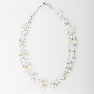Sweet Freshwater Pearl Floating Necklace