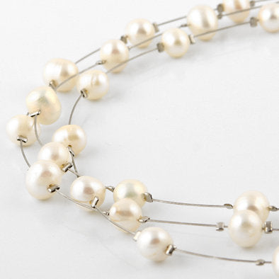 Sweet Freshwater Pearl Floating Necklace