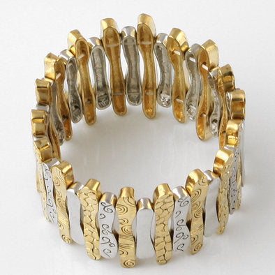 Doodles Gold and Silver Stretch Bracelet