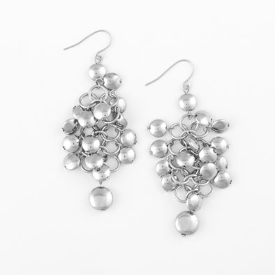 Silver Cluster Fashion Earrings