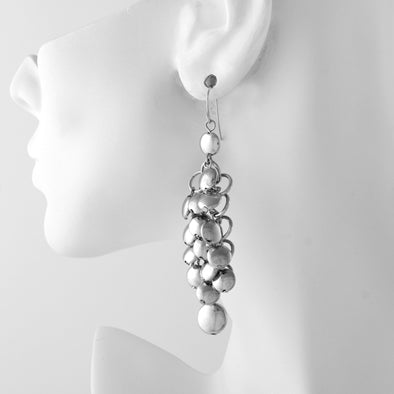 Silver Cluster Fashion Earrings