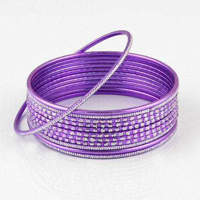 Purple Fashion Bangle Bracelet Set