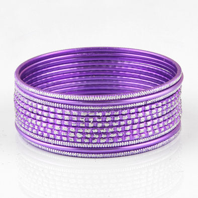 Purple Fashion Bangle Bracelet Set