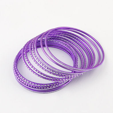 Purple Fashion Bangle Bracelet Set