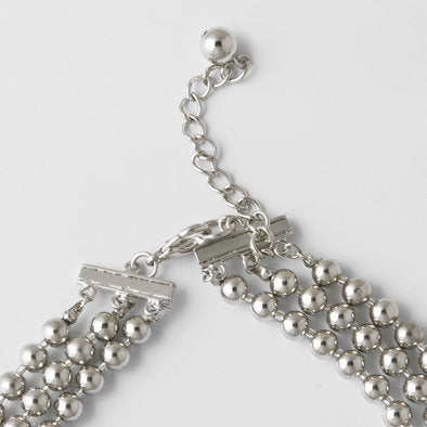 Dark and Light Silver Layered Necklace and Earrings Set
