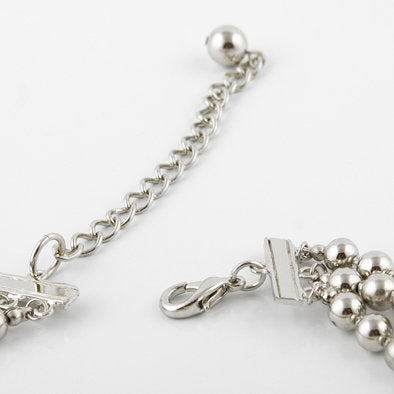 Dark and Light Silver Layered Necklace and Earrings Set