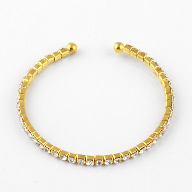 Crystal Gold Bangle Bracelet