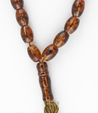 Brown Glass Rosary with Tassel
