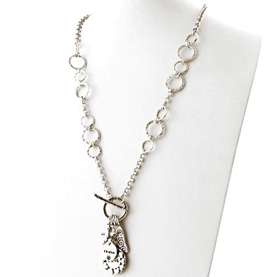 Uplifting Silver Toggle Charm Necklace