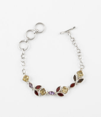 Multi-colored Gemstone Chain Bracelet