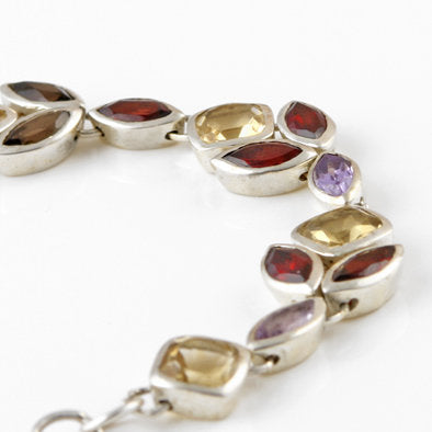Multi-colored Gemstone Chain Bracelet