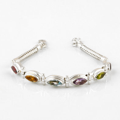 Marquise Multi-colored Gemstone Bracelet
