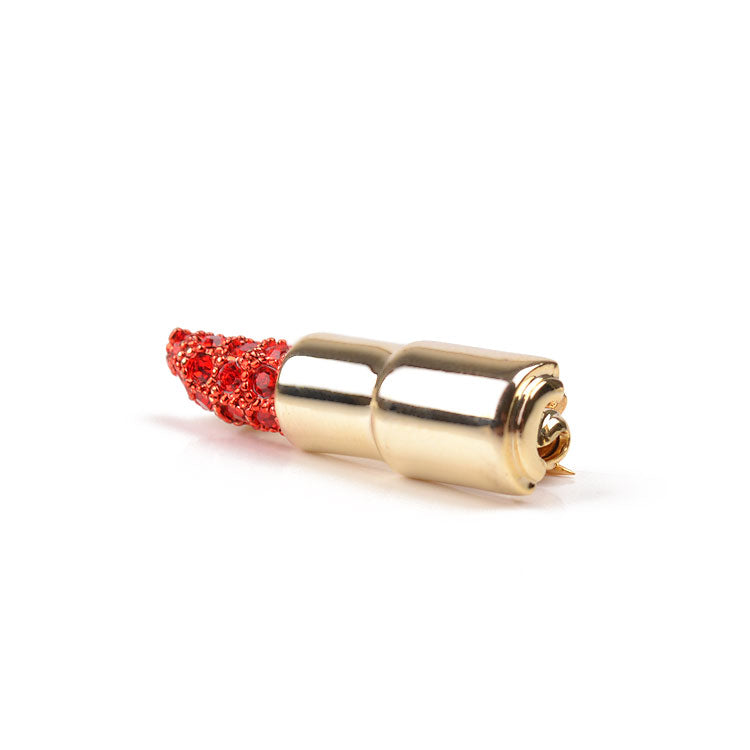 Red Crystal Lipstick Pin