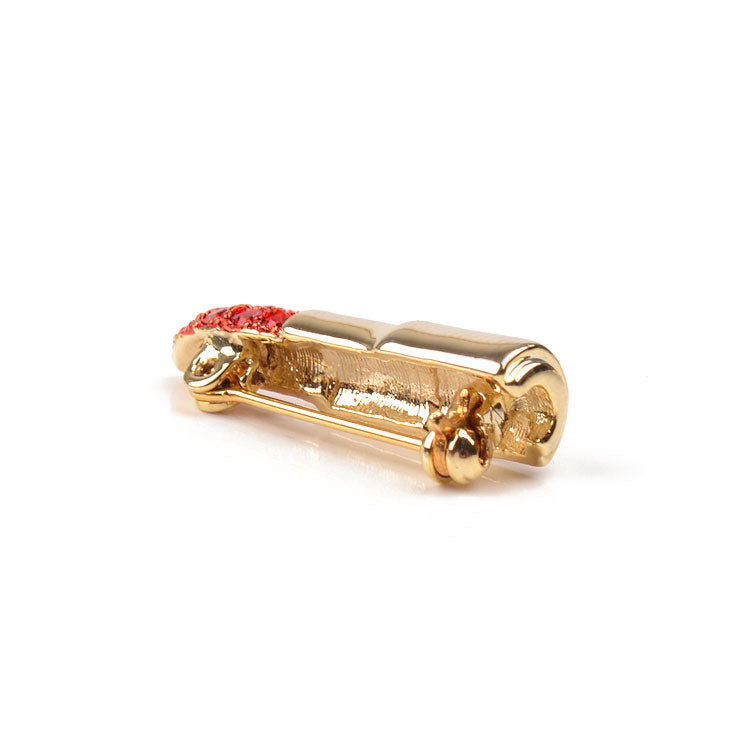 Red Crystal Lipstick Pin