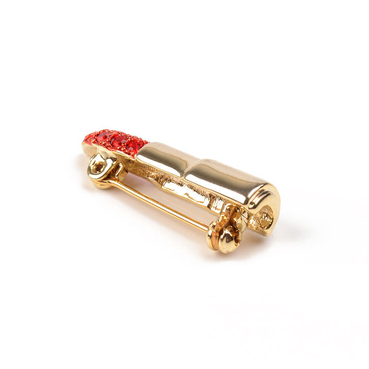Red Crystal Lipstick Pin