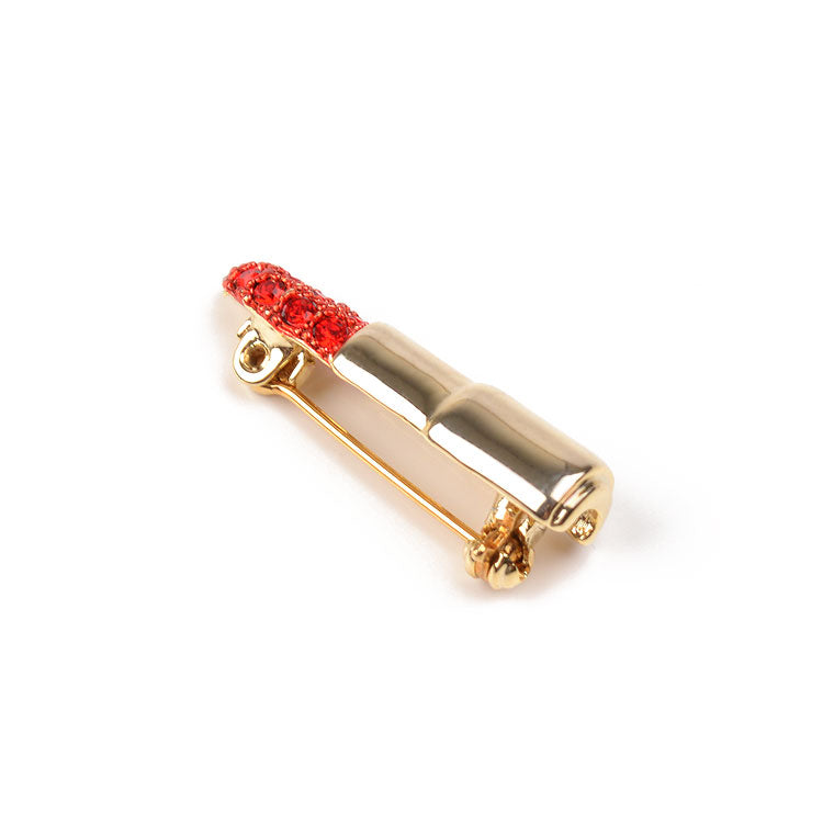 Red Crystal Lipstick Pin