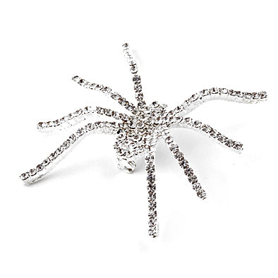 Giant Glittering Crystals Spider Pin