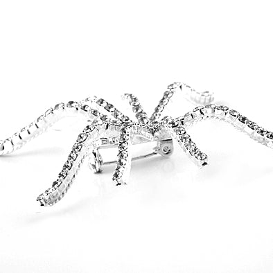 Giant Glittering Crystals Spider Pin