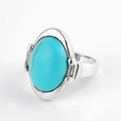 Classic Design Silver Turquoise Ring