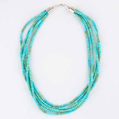 5 Strands of Turquoise Layered Necklace