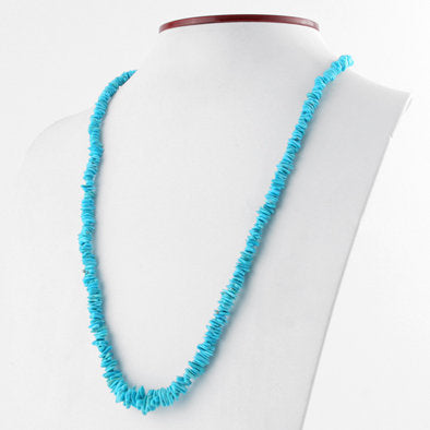 Long Blue Turquoise Chips Necklace