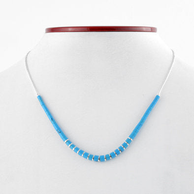 Dainty Turquoise and Silver Necklace