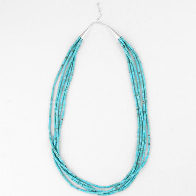 Layered Heishi Beads Turquoise Necklace