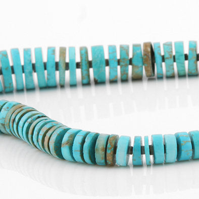 Long Heishi Beads Turquoise Necklace