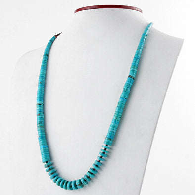 Natural Turquoise Heishi Beaded Necklace
