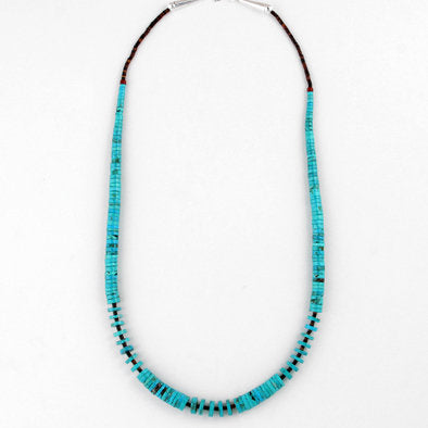 Long Heishi Bead Turquoise Necklace