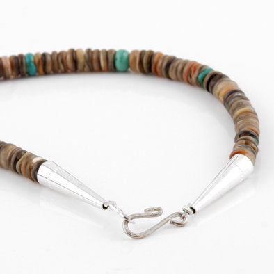 Turquoise Beads with Abalone Pendant