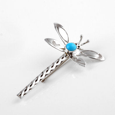 Turquoise Dragonfly Sterling Pin