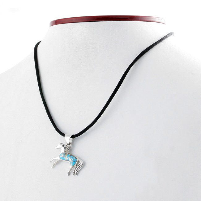 Sterling Horse and Natural Turquoise Pendant