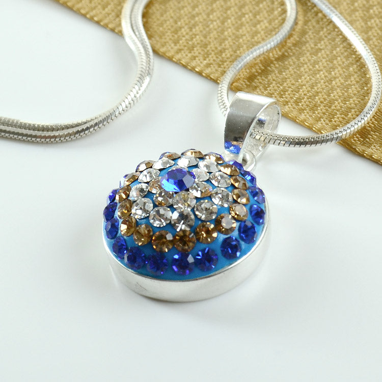 Blue Crystals Evil Eye Pendant