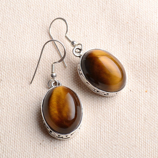 Tiger Eye Hook Earrings