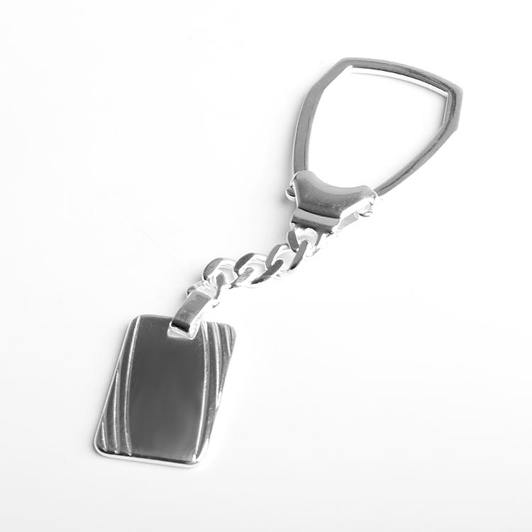 Sterling Silver Keychain with Dog Tag