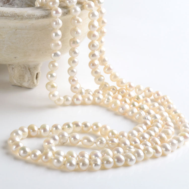 Pearls Strnds Super Long Freshwater Pearl Strand Necklace – The Russian Store