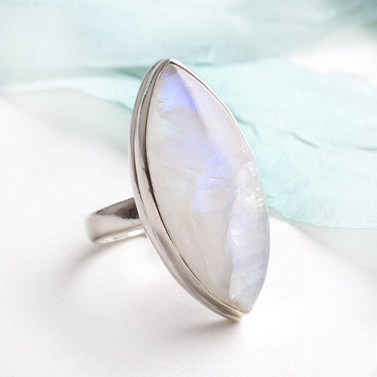 Moonstone in Silver Ring