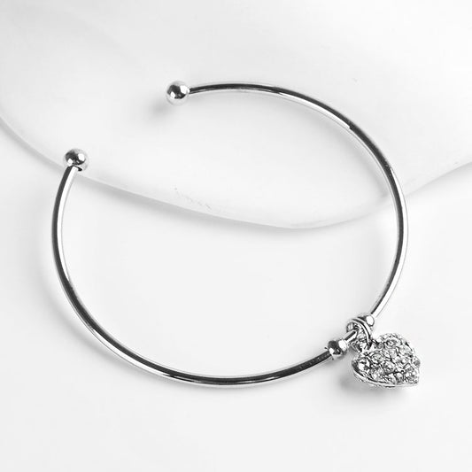 Heart Charm Bangle Bracelet