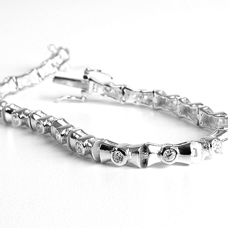 Silver Cubic Zirconia Tennis Bracelet