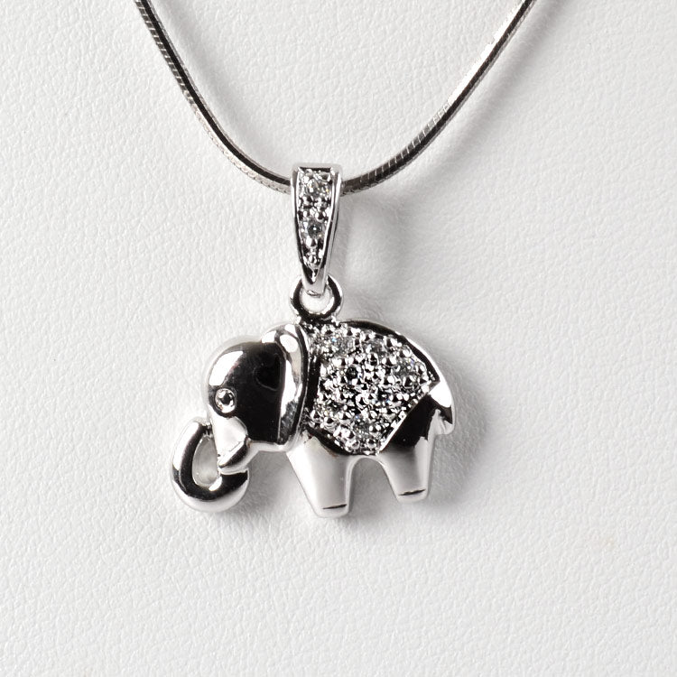 Silver Sparkle Elephant Pendant