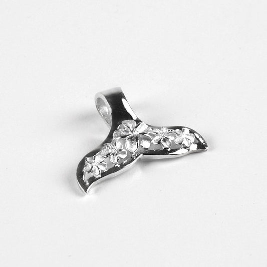 Whale Tail Pendant with Flowers