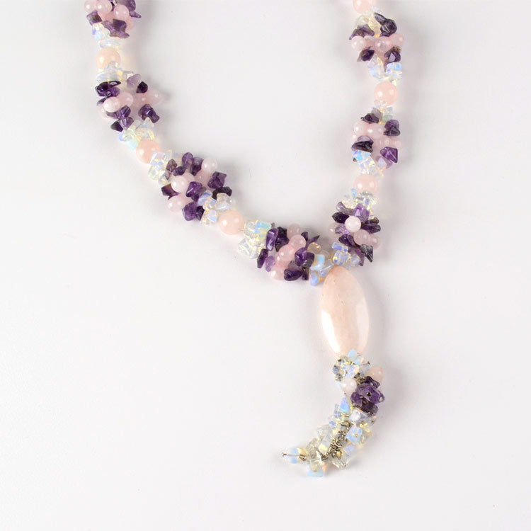 Amethyst, Quartz, & Opal Ice Necklace