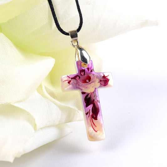 Zhostovo Cross Necklace